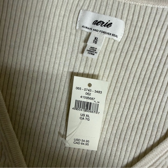 NEW Aerie Cropped Rosette Sweater Cream Size XL - Picture 7 of 9